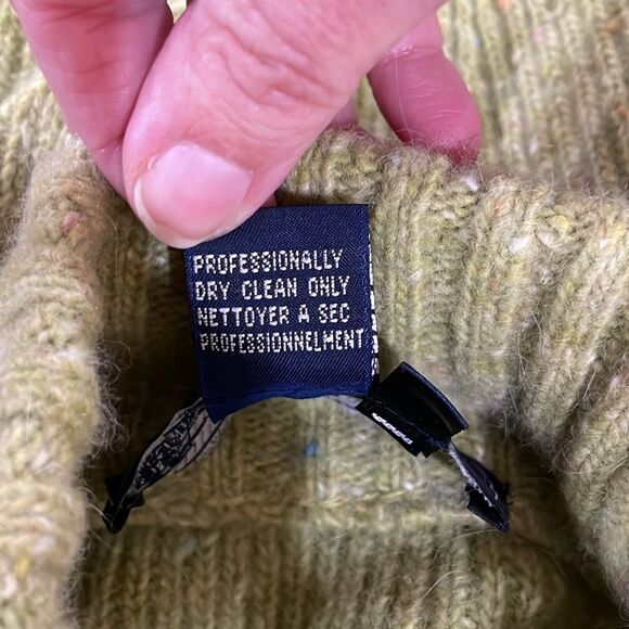 Vintage Burberrys Wool Angora Flecked Cable Knit Mockneck Sweater - PM - USA - Picture 8 of 10